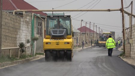 Suraxanı rayonunun 5 qəsəbəsini əhatə edən yol infrastrukturu layihələri icra edilir
