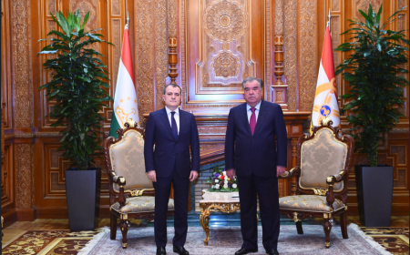 Ceyhun Bayramov Tacikistan prezidenti ilə görüşüb