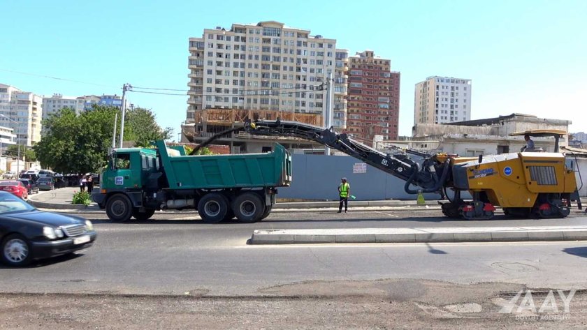 Nəsimi rayonunda 2 küçədə təmir işləri davam etdirilir VİDEO