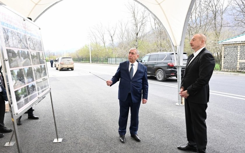 Prezident Böyük Pirəli-Kiçik Pirəli-Xırxatala-Cığatelli-Həmzəli avtomobil yolunun açılışında iştirak edib