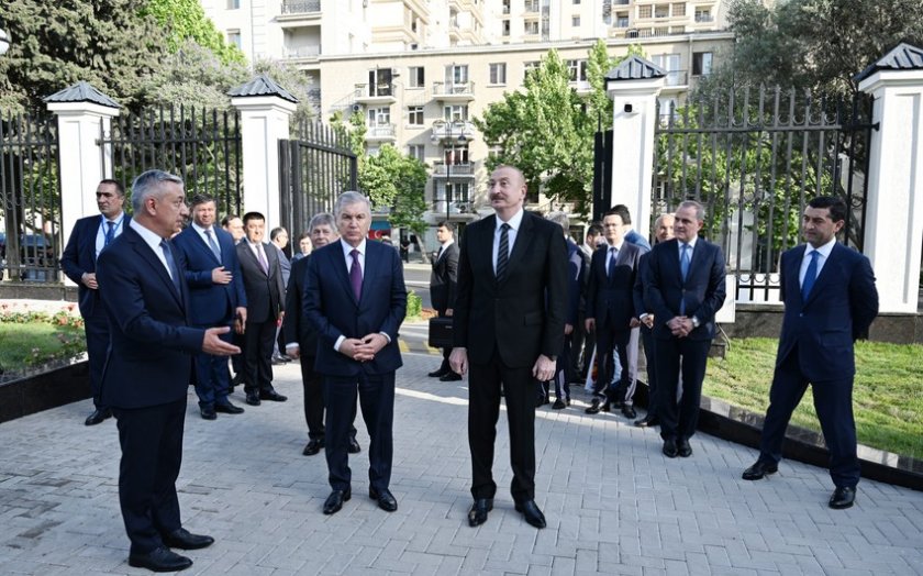 İlham Əliyev və Şavkat Mirziyoyev Özbəkistanın Azərbaycandakı səfirliyinin yeni binasının açılışında iştirak ediblər