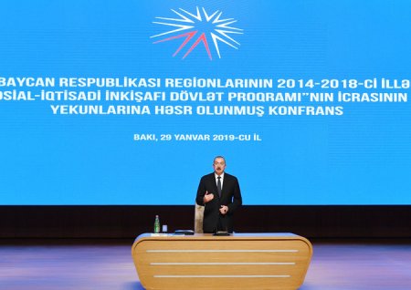 Prezidentin iştirakı ilə regionların sosial-iqtisadi inkişafı Dövlət Proqramının icrasının yekunlarına həsr olunan konfrans keçirilir