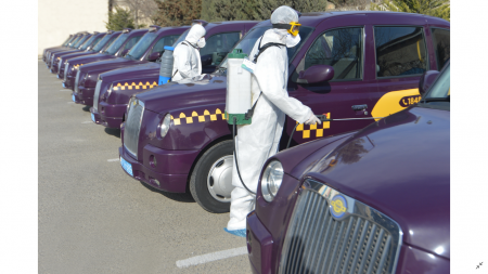 “Bakı Taksi Xidməti” MMC-nin paytaxtda xidmət göstərən avtomobilləri gündəlik dezinfeksiya edilir