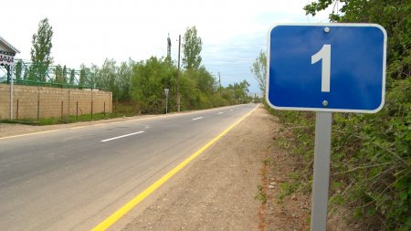 Yevlax rayonunda 8 km uzunluğa malik avtomobil yolu yenidən qurulub