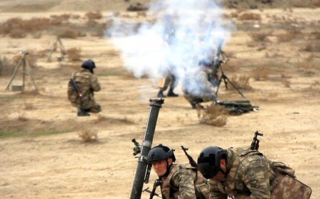 Azərbaycan Ordusunun minaatan batareyaları döyüş atışları icra edir-VİDEO