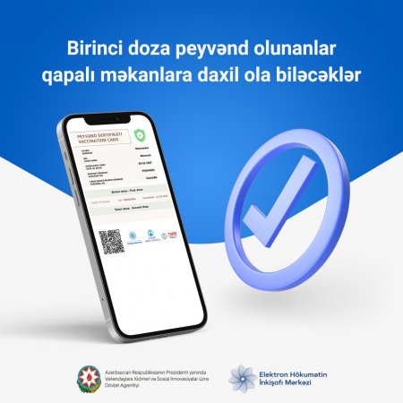 Birinci doza peyvənd olunanlar qapalı məkanlara daxil ola biləcəklər