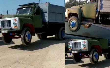 Sumqayıtda “QAZ 53” markalı yük maşını ilə "avtoşluq" edən sürücü saxlanılıb-VIDEO