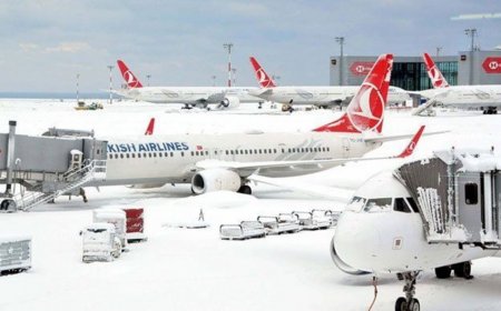 İstanbulda qarlı hava səbəbindən 279 aviareys ləğv edilib