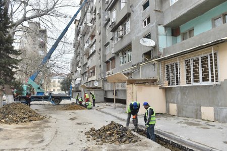 Yasamalda çox mənzilli binaların su təchizatı sistemləri yenidən qurulur