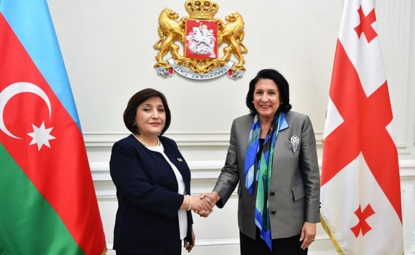 Milli Məclisin sədri Sahibə Qafarova Gürcüstan Prezidenti Salome Zurabişvili ilə görüşüb