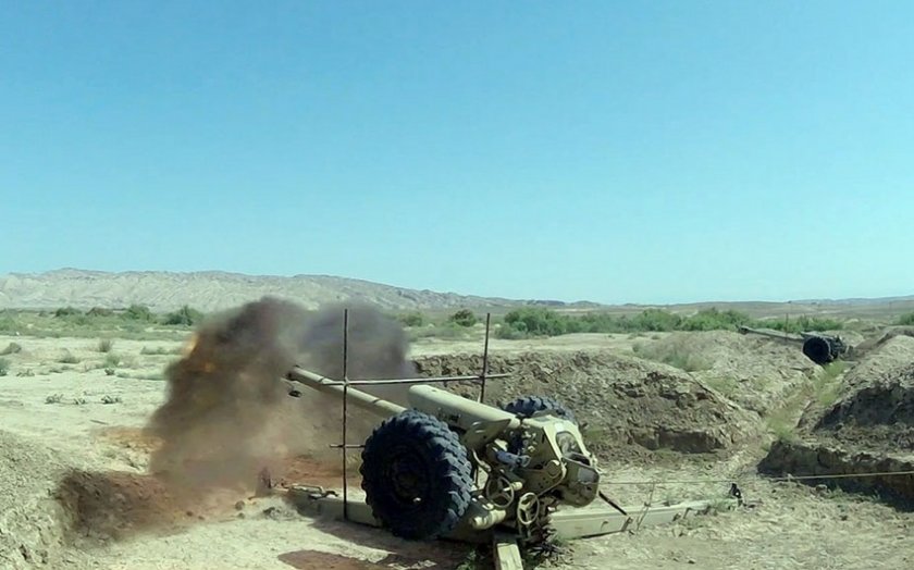 Azərbaycan Ordusunun artilleriya bölmələrində döyüş atışlı təlim keçirilir-VIDEO