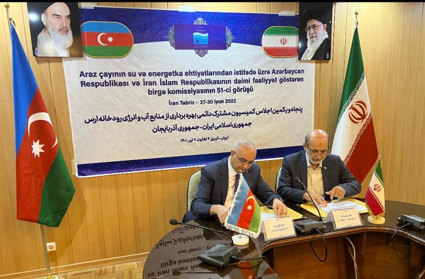 İranla Araz çayında su və enetgetika ehtiyatlarından birgə istifadə üzrə protokol imzalanıb