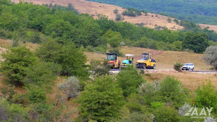 Siyəzən-Dağ Quşçu-Ərziküş avtomobil yolunun yenidən qurulması davam etdirilir-VİDEO