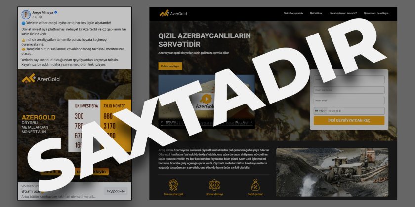 “AzerGold” QSC vətəndaşları saxta reklam kampaniyalarına  aldanmamağa çağırır