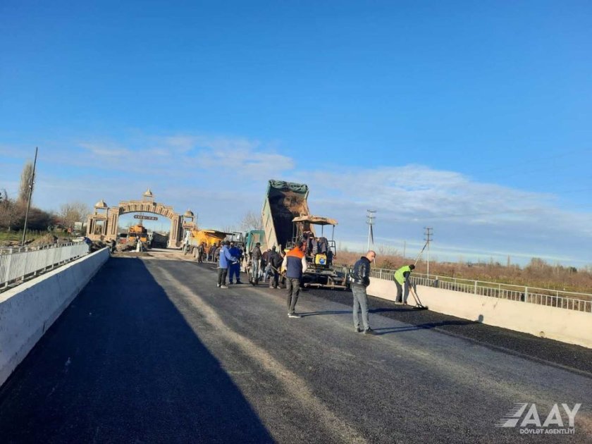 Qudyalçay üzərində yeni körpünün tikintisi yekunlaşır