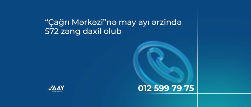 “Çağrı Mərkəzi”nə may ayı ərzində 572 zəng daxil olub