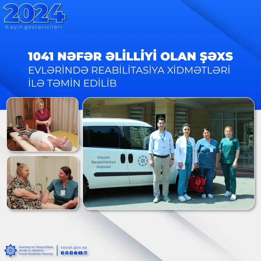 1041 nəfər əlilliyi olan şəxs evlərində reabilitasiya xidmətləri ilə təmin edilib