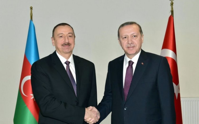 İlham Əliyev və Rəcəb Tayyib Ərdoğan İğdır-Naxçıvan qaz kəmərinin açılış mərasimində iştirak ediblər