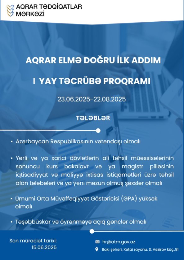 Gənclərin aqrar sahə ilə bağlı bilikləri artırılacaq