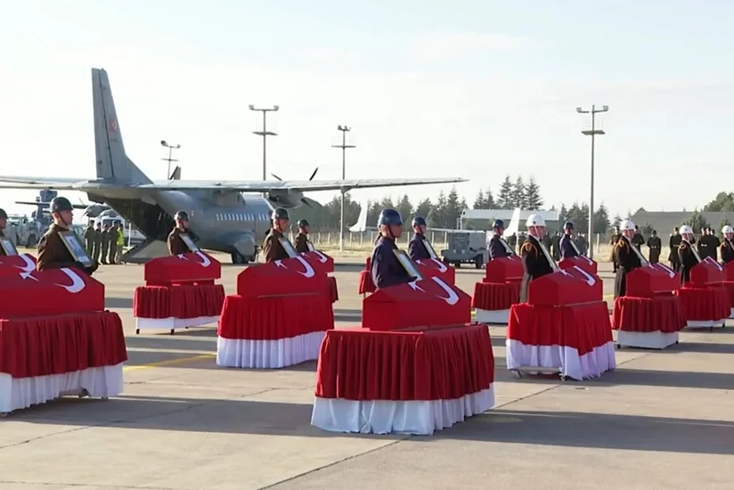 Təyyarə qəzasında şəhid olan hərbçilərlə Ankarada vida mərasimi keçirilir