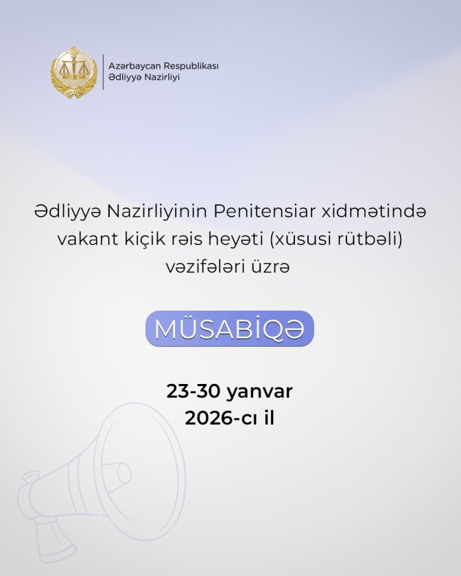 Penitensiar xidmətə qulluğa qəbul elan edilib