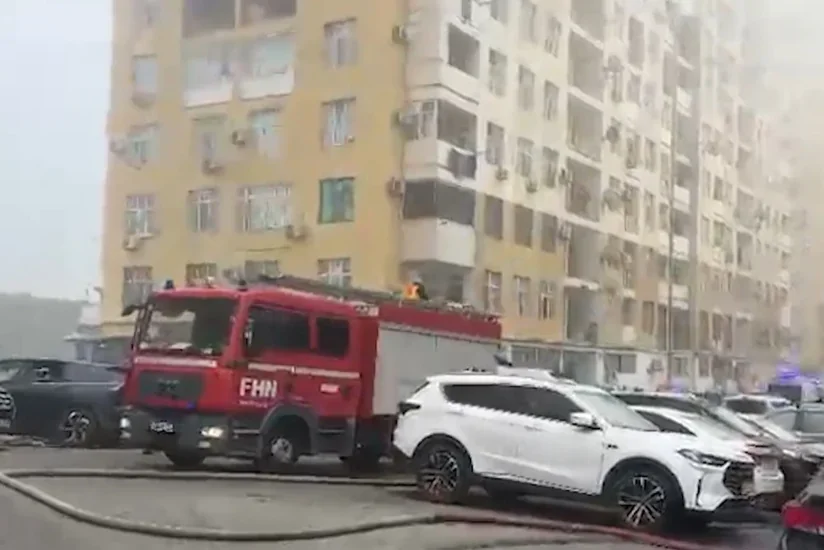 Bakıda binada yanğın olub, sakinlər təxliyə edilib