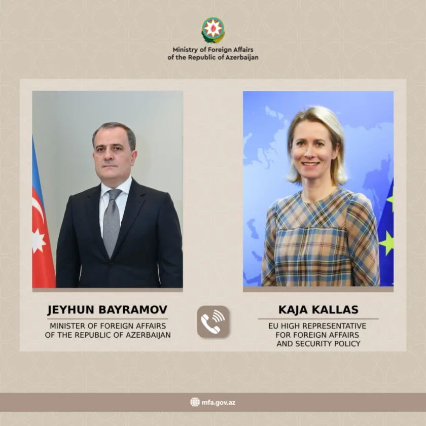 Ceyhun Bayramovla Kaya Kallas bölgədəki hərbi gərginliyi müzakirə edib