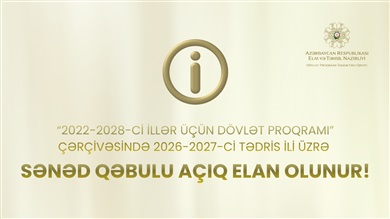 2026/2027-ci tədris ili üzrə xaricdə təhsillə bağlı sənəd qəbulu başlayır